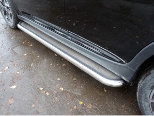 Пороги с площадкой нержавеющий лист 60 мм для Subaru XV № SUBXV17-09