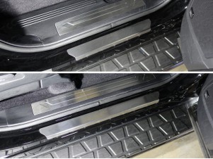 Накладки на пороги лист шлифованный 4 штуки для Kia Mohave № KIAMOH17-05